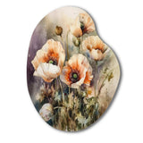 Orange Peonies Blooms II - Asymmetric Metal Wall Art