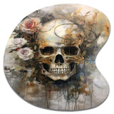 Skull Blooming Roses - Asymmetric Metal Wall Art