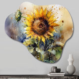 Yellow Sunflower Symphony I - Asymmetric Metal Wall Art