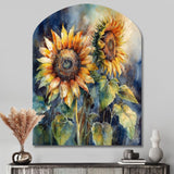 Yellow Sunflower Symphony II - Asymmetric Metal Wall Art