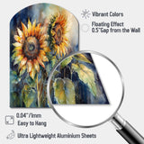 Yellow Sunflower Symphony II - Asymmetric Metal Wall Art