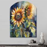 Yellow Sunflower Symphony II - Asymmetric Metal Wall Art