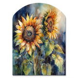 Yellow Sunflower Symphony II - Asymmetric Metal Wall Art