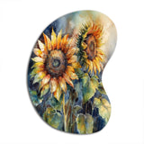 Yellow Sunflower Symphony II - Asymmetric Metal Wall Art