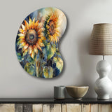 Yellow Sunflower Symphony II - Asymmetric Metal Wall Art