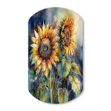 Yellow Sunflower Symphony II - Asymmetric Metal Wall Art