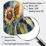 Yellow Sunflower Symphony II - Asymmetric Metal Wall Art