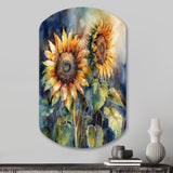 Yellow Sunflower Symphony II - Asymmetric Metal Wall Art