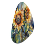 Yellow Sunflower Symphony II - Asymmetric Metal Wall Art