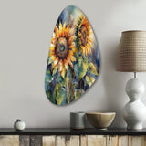 Yellow Sunflower Symphony II - Asymmetric Metal Wall Art