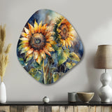 Yellow Sunflower Symphony II - Asymmetric Metal Wall Art