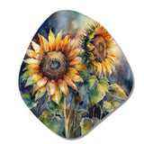 Yellow Sunflower Symphony II - Asymmetric Metal Wall Art