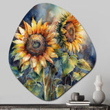 Yellow Sunflower Symphony II - Asymmetric Metal Wall Art