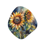 Yellow Sunflower Symphony II - Asymmetric Metal Wall Art