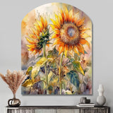 Yellow Sunflower Symphony III - Asymmetric Metal Wall Art