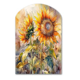 Yellow Sunflower Symphony III - Asymmetric Metal Wall Art