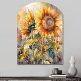 Yellow Sunflower Symphony III - Asymmetric Metal Wall Art