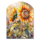 Yellow Sunflower Symphony III - Asymmetric Metal Wall Art