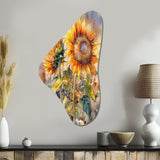 Yellow Sunflower Symphony III - Asymmetric Metal Wall Art