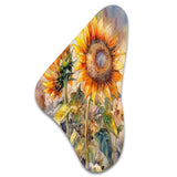 Yellow Sunflower Symphony III - Asymmetric Metal Wall Art