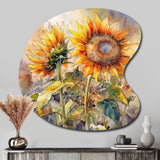 Yellow Sunflower Symphony III - Asymmetric Metal Wall Art