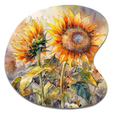 Yellow Sunflower Symphony III - Asymmetric Metal Wall Art