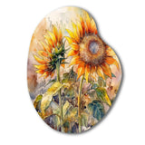 Yellow Sunflower Symphony III - Asymmetric Metal Wall Art