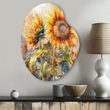 Yellow Sunflower Symphony III - Asymmetric Metal Wall Art