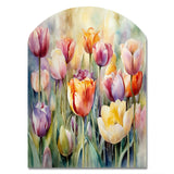 Garden Of Tulips - Asymmetric Metal Wall Art