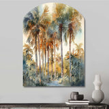 Green Palm Tree Paradise III - Asymmetric Metal Wall Art