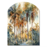 Green Palm Tree Paradise III - Asymmetric Metal Wall Art