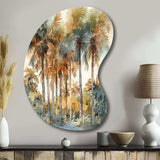 Green Palm Tree Paradise III - Asymmetric Metal Wall Art