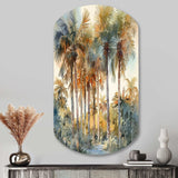 Green Palm Tree Paradise III - Asymmetric Metal Wall Art