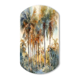 Green Palm Tree Paradise III - Asymmetric Metal Wall Art