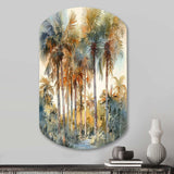 Green Palm Tree Paradise III - Asymmetric Metal Wall Art