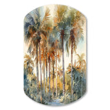 Green Palm Tree Paradise III - Asymmetric Metal Wall Art