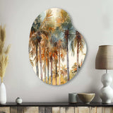 Green Palm Tree Paradise III - Asymmetric Metal Wall Art