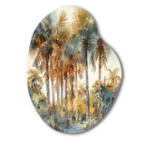 Green Palm Tree Paradise III - Asymmetric Metal Wall Art