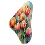 Orange Serenade Of Tulips - Asymmetric Metal Wall Art