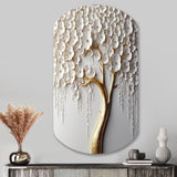 White Orchid Tree Garden Of Branches II - Asymmetric Metal Wall Art