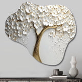 White Orchid Tree Garden Of Branches V - Asymmetric Metal Wall Art