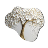 White Orchid Tree Garden Of Branches V - Asymmetric Metal Wall Art