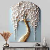 White Orchid Tree Garden Of Branches VI - Asymmetric Metal Wall Art