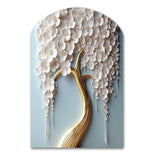 White Orchid Tree Garden Of Branches VI - Asymmetric Metal Wall Art