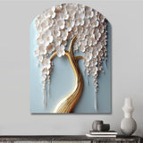 White Orchid Tree Garden Of Branches VI - Asymmetric Metal Wall Art