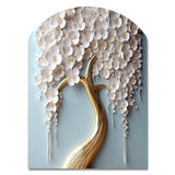 White Orchid Tree Garden Of Branches VI - Asymmetric Metal Wall Art