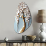 White Orchid Tree Garden Of Branches VI - Asymmetric Metal Wall Art