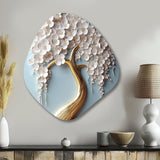 White Orchid Tree Garden Of Branches VI - Asymmetric Metal Wall Art