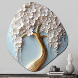 White Orchid Tree Garden Of Branches VI - Asymmetric Metal Wall Art