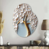 White Orchid Tree Garden Of Branches VI - Asymmetric Metal Wall Art